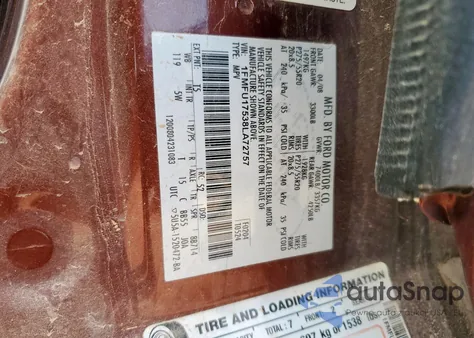 2008 Ford Expedition Eddie Bauer из США, поврежденный, VIN 1FMFU17538LA72757